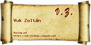 Vuk Zoltán névjegykártya